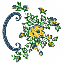 Flowers And Tree Embroidery Design 10